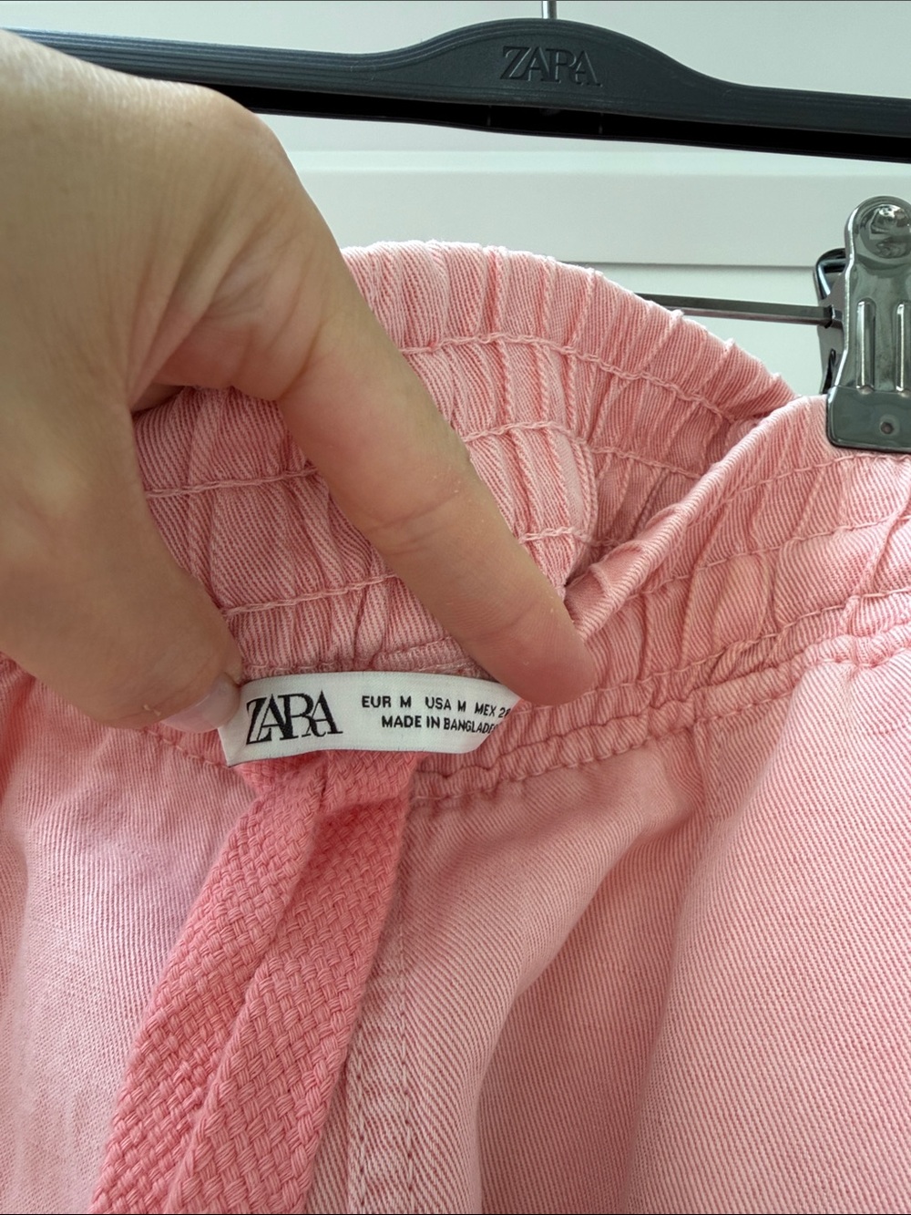 Pink Drawstring Linen-Blend Pants - Picture 4 of 4